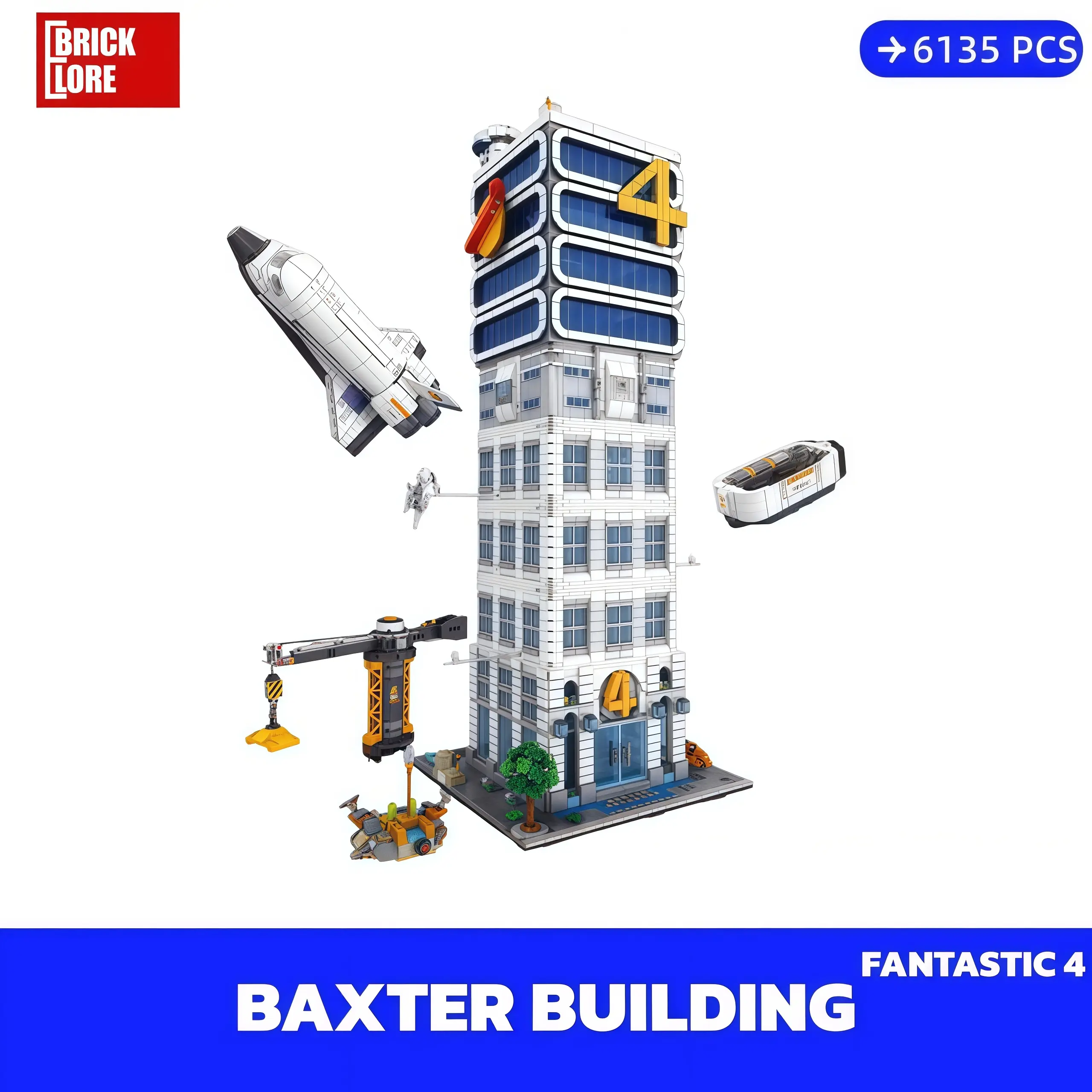 [BrickLORE](SHIP FREE) Baxter Building Sci-Fi Modular Collection 6135 Pieces With GIFT box
