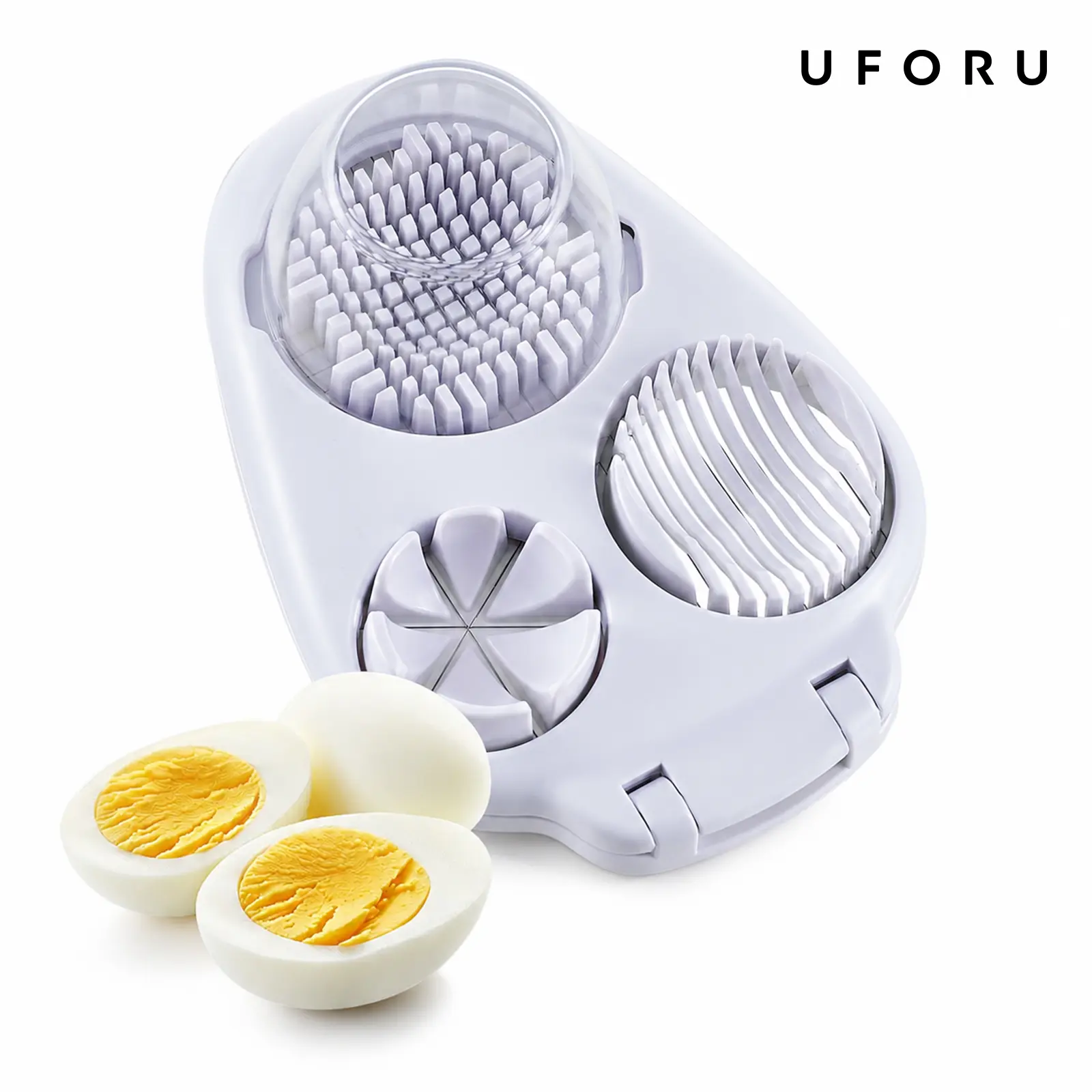 UFORU 3-in-1 Egg Slicer, Cutter & Cracker, Stainless Steel Kitchen Tool for Slicing, Dicing & Separating Shells, Lightweight & Durable, Essential Cooking Accessory for Home & Restaurantdealsforyou#SummerWins