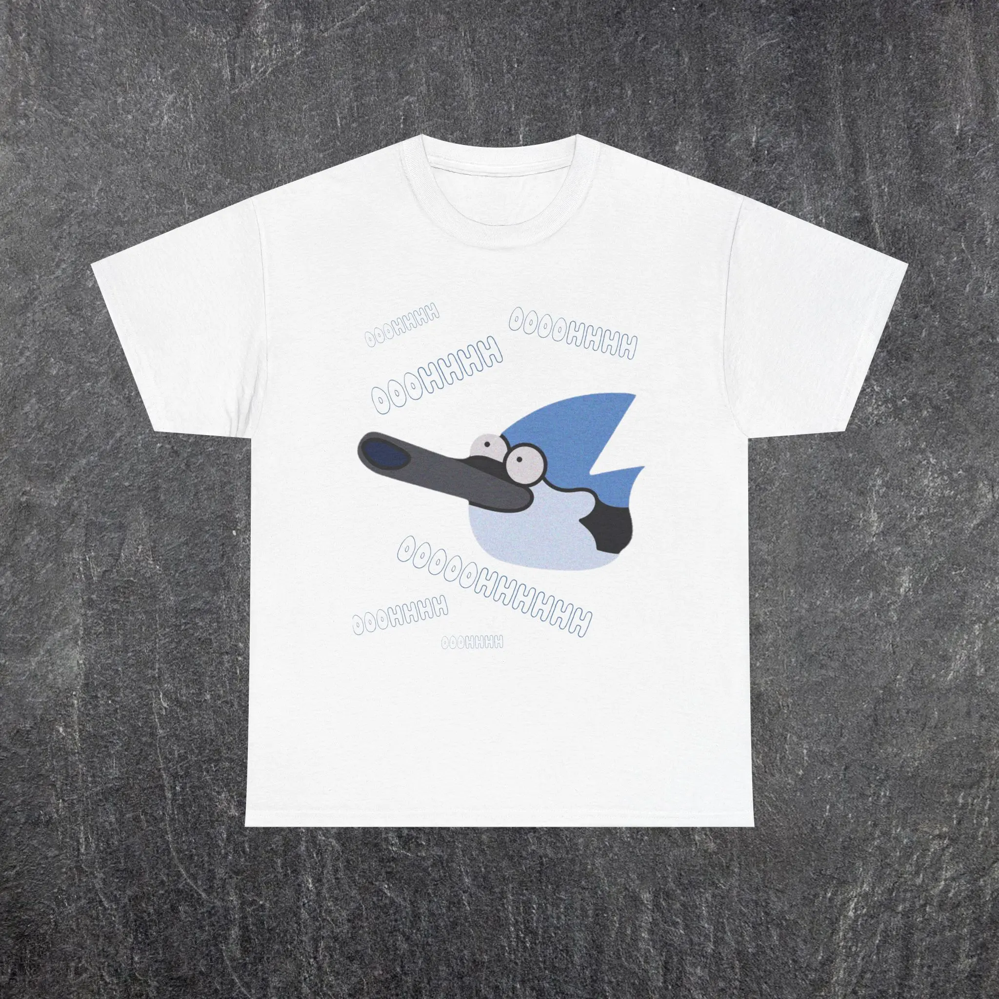Regular Show Mordecai "OHHH" T-Shirt Casual Cotton Retro Vintage Graphic Top