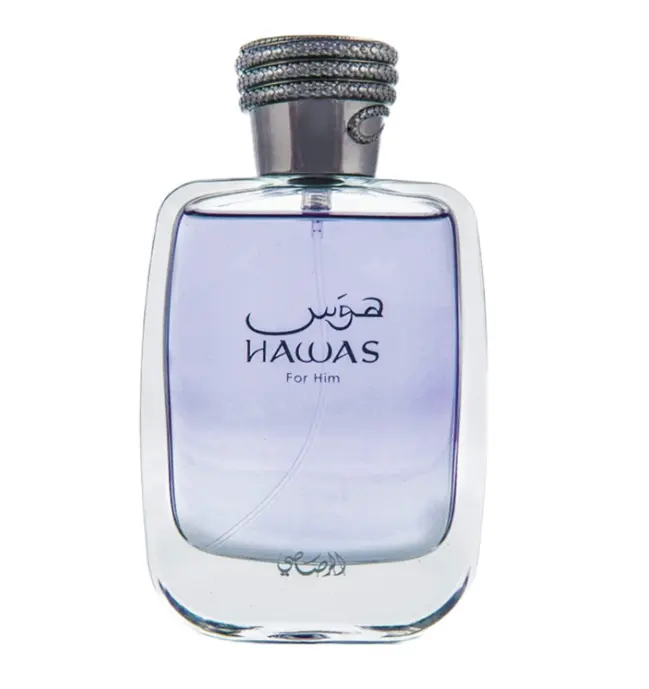 Rasasi Hawas for Him Eau De Parfum Spray 3.4 Oz for Men - Woody Fragrance with Cinnamon, Bergamot, and Pineapple Notes