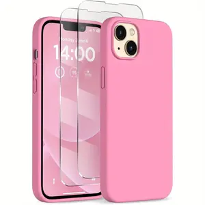 3 PCS [1 Phone Case with 2X Clear Screen Protectors] Liquid Case Casing Full Body Shockproof Protective Cover Lightweight Shockproof Cover Slim Thin Phone Case [with 2X Screen Protectors] for iPhone 17 16 15 14 13 12 11 Pro Max Accessories
