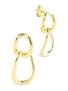 Sterling Forever Cruz Double Link Drop Studs - Elegant Drop Style for Versatile Footwear Use