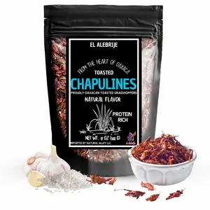 Alebrixes | Chapulines From Oaxaca 17 oz (500 g) | Premium Toasted Edible Grasshoppers - Natural  Flavor - Always Fresh & Delicious Mexican Snack.