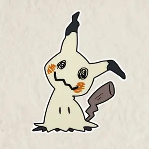 Mimikyu Sticker | Fan art | Cute Foodie Sticker | Laptop sticker | Vinyl waterproof sticker | Gift for Game lovers