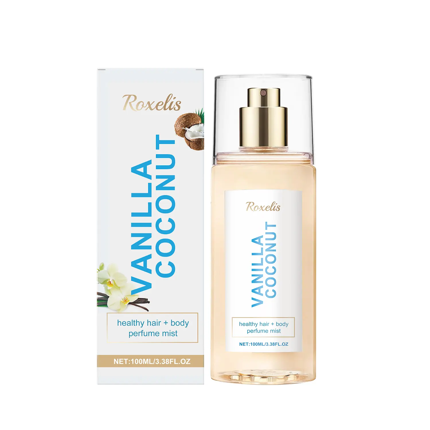 Vanilla & Coconut Body Mist Long Lasting Fragrance Portable Romantic Scent