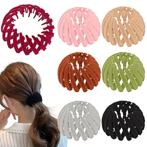 7pcs Elastic Hair Accessories, Bird's Nest Expandable Ponytail Holders for Women - Easy Bun Creation, Cute Hairstyles, Suitable for Various Hair Types, Daily Outings, Parties, Elastic Hair Accessory