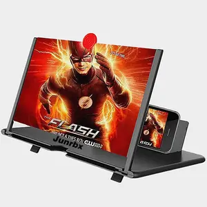 Junrbx 3D HD Mobile Phone Screen Magnifier Amplifier with Foldable Stand 11-inch HD Zoom Lens for Videos Gaming Protection Silicone Pad Gift for Kids Elders Birthday Christmas