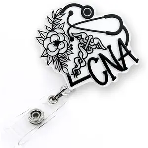 CNA Badge Reel Retractable for Certified Nurse  Assistant &  Worker | CNA Graduation Gifts, Funny Nurse ID Name Tag Badge Holder with  Clip & 24" Durable Nylon Cord |