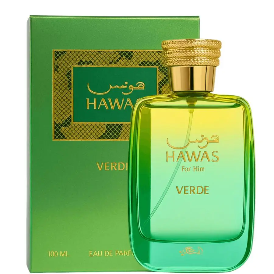 Hawas Verde For Him Fresh Aquatic Citrus Woody Men's Eau de Parfum Spray, 3.4 FL OZ (100ml)
