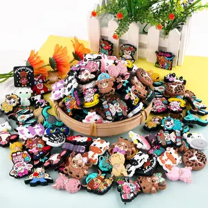 35PCS Random Silicone Focal Beads for Keychain Making,Cow MAMA Teacher Medical Dog Ocean Halloween Silicone Beads for Pens