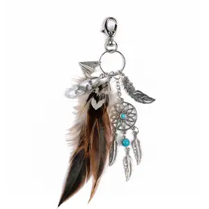 Wrapped Wish B Bag Charms Purse Charms for Handbags Boho Keychain Crystal Feather Evil Eye Keychain Western Accessories for Women