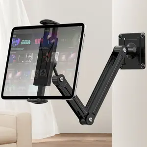 Metal Tablet Wall Mount Stand, 360 Degree Rotating Holder, Extendable Design, Durable Metal Construction, Ideal for Tablets & Smartphones, Adjustable Tablet Stand, Sturdy Stand, Tablet Accessories