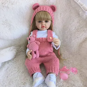 22 Inch Life-like Teenager Girl Doll, Realistic Reborn Doll with Plushies Crochet Toys, Soft Silicone Body Doll, Birthday Gift, Plushies Crochet, Realistic Baby Doll, Soft Cuddly Gift