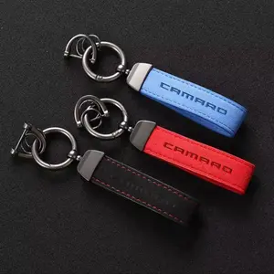 Camaro car Key chain Suede leather keychain