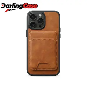 Darlingcase MagSafe Compatible Wallet Case for iphone 17 pro max cases girls , phone case iphone 16 phone case Card Slot Stand Shockproof Protective Cover Cellphone Protector Casing