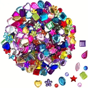 50/100/200/500 PCS Rhinestone Set for Craft & Decor - Assorted Shapes, 6-13mm Acrylic Gems, Ideal for DIY Jewelry, Parties, & Celebrations, Rhinestone Charms