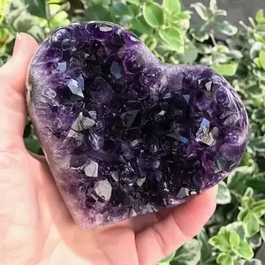 Brazilian Deep Heart Crystal Cluster, Bohemian Love Jewelry, Amethyst Home Decor, Indoor Decoration, Perfect for Christmas, Valentine's Day, Mother's Day