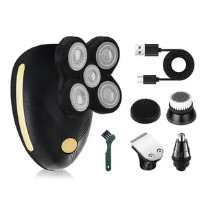 5 in 1 Electric Shaver, USB Rechargeable Rotating Shaver with 5 Stainless Steel Blades & Accessories, Suitable for Home and Travel Use, Multifunctional Shaving Head, Rechargeable Shaver Machine, Rechargeable Rotary Shavers, Cordless Rotary Shaver