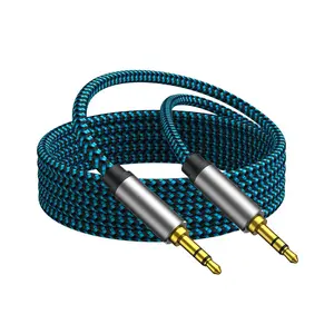Aux Cord 5ft/1.5M, Nylon Braided 3.5mm Audio Cable Headphone Cable 3.5mm Male to Male Aux Cord for Car, for Headphone,Tablets, Speakers