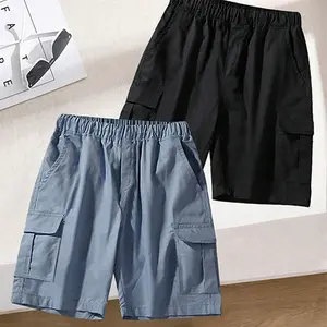 2PCS Teen Boys Casual Shorts cargo pants Easy Care Daily  Bottoms  for spring/summer Age8-16Y