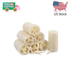 7 Pack Natural Loofah Body Scrubber Sponge, 5 Inches