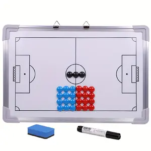 1pc White Football Tactical Board With Aluminum Alloy Frame, Magnetic Football Teaching Tactical Board, Wall-mounted Competition Training Coach Demonstration Board