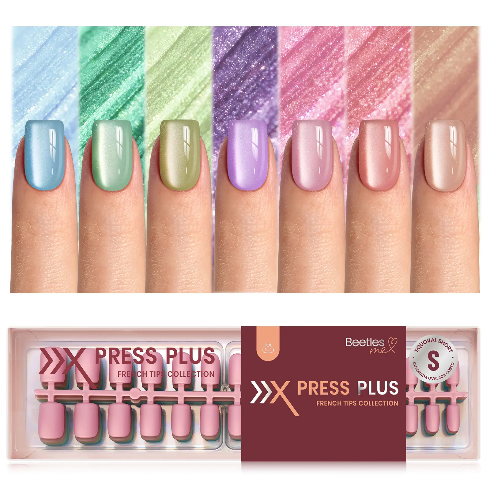 Short Squoval【Fizz Aurora】16Size 224Pcs【Only Tips】