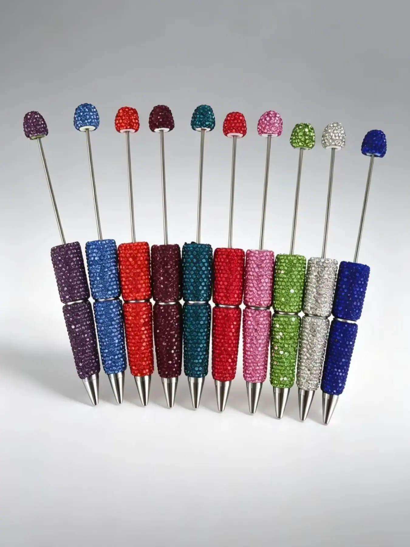 30-Piece Set Glitter Rhinestone Ballpoint Pens, Cute Shiny DIY Pens, Includes 10 Ink Refills and Extenders, Aesthetic Office Writing Ballpoint Pen Gifts