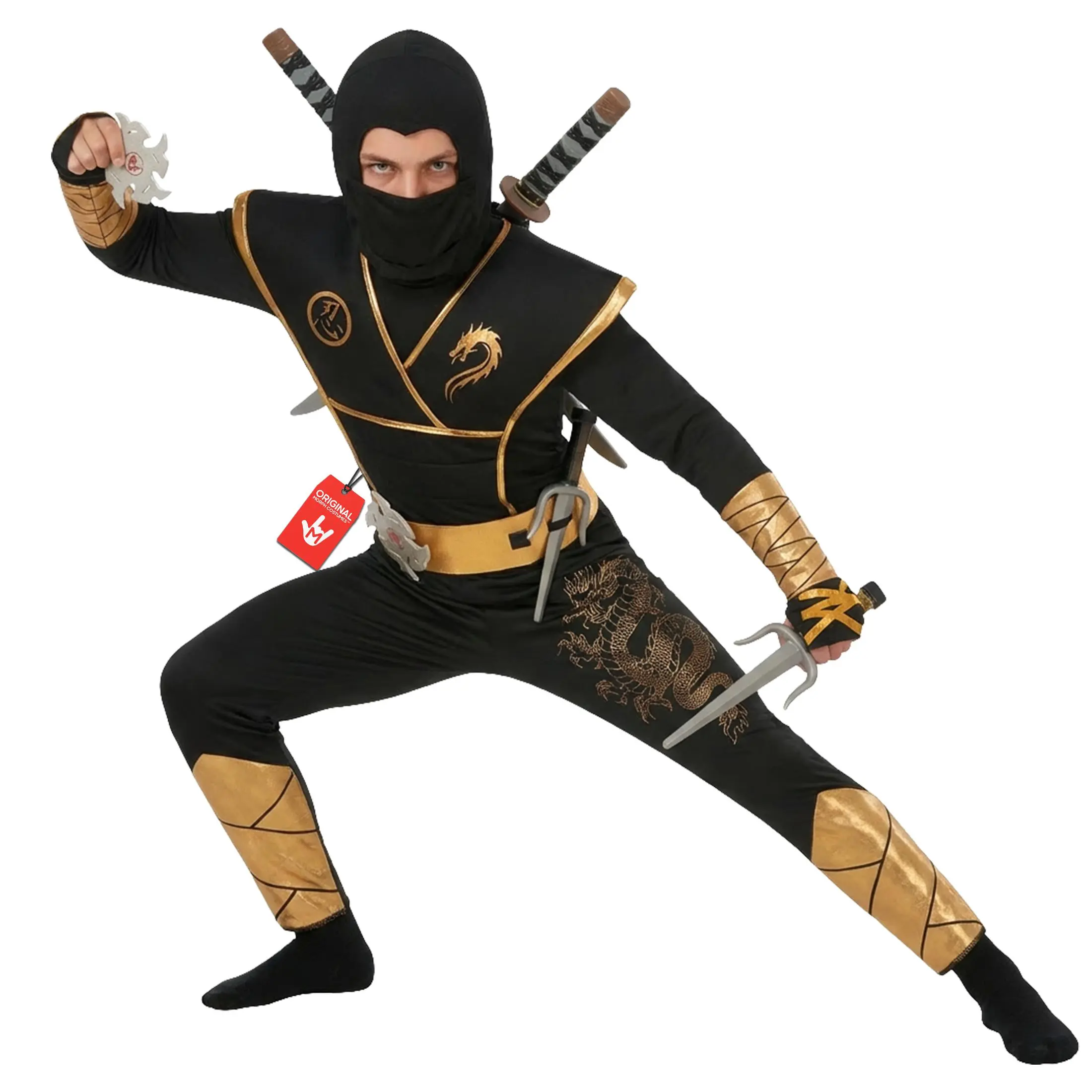 Morph Gold Black Dragon Ninja Backpack Kids