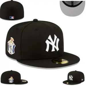 New Era MLB New York Yankees 59FIFTY Fitted Cap – Black  Logo Hat Size 7 1/2, Flat Brim, Streetwear, Baseball