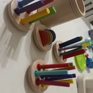 Wooden Color Classification Pen Holder Toy, 4-in-1 Wooden Stick Design Shape Recognition & Matching Hand-Eye Coordination Puzzle Toy #TOP PICKS