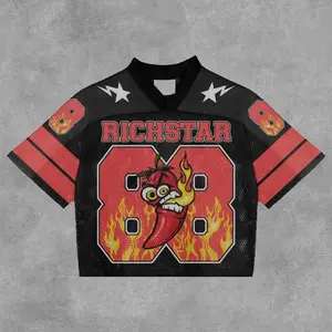 Vintage Rich Star NO.8 Graphics Blokecore Blokette Football V-neck (Black Edition) Football V-Neck Retro Summer Trendy Baseball Jersey Shirt Gift For Him Gift For Her Birthday, Baseball Jersey Outfit, AOP Merch, Outfit for Baseball Shirt Fan
