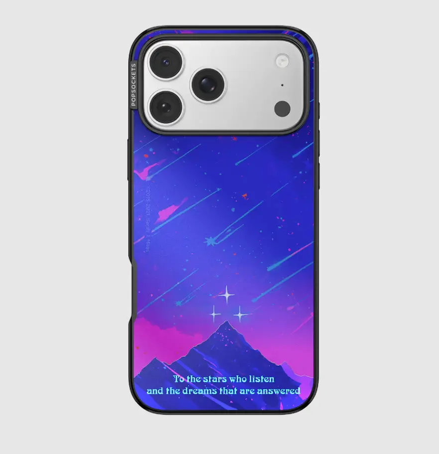 Popsockets Starfall Mirror Finish Phone Case - MagSafe Compatible, Holder-Integrated Cover Protector for iPhone 17 Pro Max, MagSafe-Compatible Mobile Device Accessory, Magsafe Compatible With Magsafe