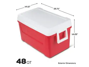 48 QT Laguna Ice Chest Cooler, Red
