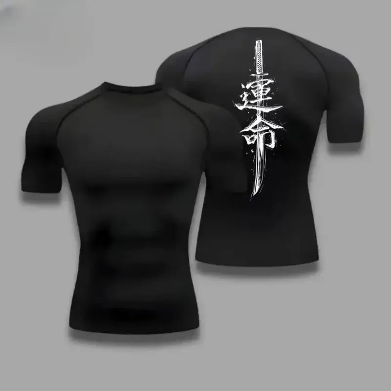 Compression Shirt Anime Naruto Gymwear Gymnastics Clothing Animeshirt Compressor or Muscle Gym Aesthetic Animewear