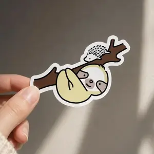 Hedgehog and Sloth Sticker