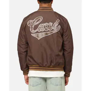 Carre Team Puffer Varsity Jacket Brown