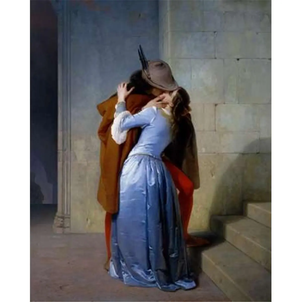 Artistic The Kiss Poster Print by Francesco Hayez, 20x24 in Large Decor Wall Art for Home Decor