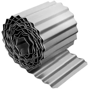GAOMON Corrugated Metal Garden Edging,8"×20Ft Metal Garden Edging Border, Landscape Paver Edge for DIY Flower Bed,Lawn Garden Fence Raised Beds Yard Sliver