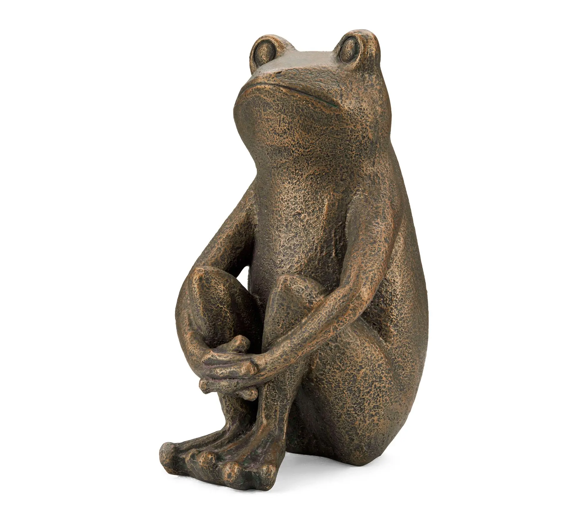 Glitzhome 12''H Resin Bronze Squatting Frog Statue Glitzhome 12''H Resin Bronze Squatting Frog Statue