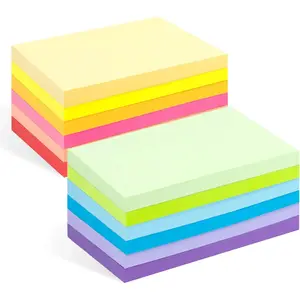 Large Sticky Notes,1200 Sheets Memo Pads,3 x 5 in Bright Colored Note Pads,Clean Removal Super Self-Stick Notes,12 Colors Notepads,Pastel Ruled  Stickies for Office,,School Supplies