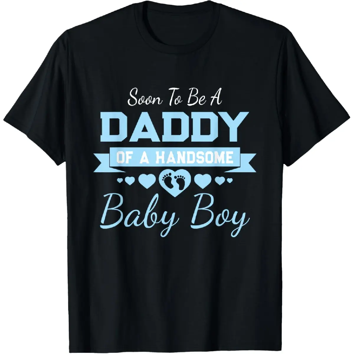 Men's Cotton Fabric Baby Boy Announcement T-Shirt - Breathable, Casual, Classic, Comfy Relaxed-Fit Short-Sleeve Top for Soon-to-Be-Daddies