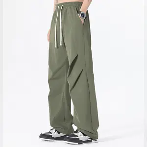 Lightweight Draped Jogger Pants With Drawstring And Wide Legs - Casual Trendy Loose Everyday Trousers Fit Style