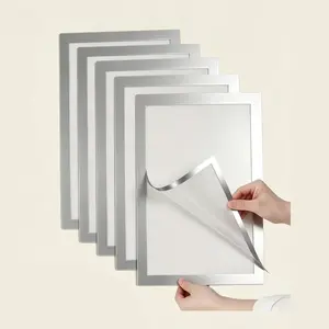 Classic Square Magnetic Frame Set of 5, Strong Suction, Easy Installation, Suitable for Photos and Certificates, Vertical Design for Gallery Wall Display, Wall Gallery Frames