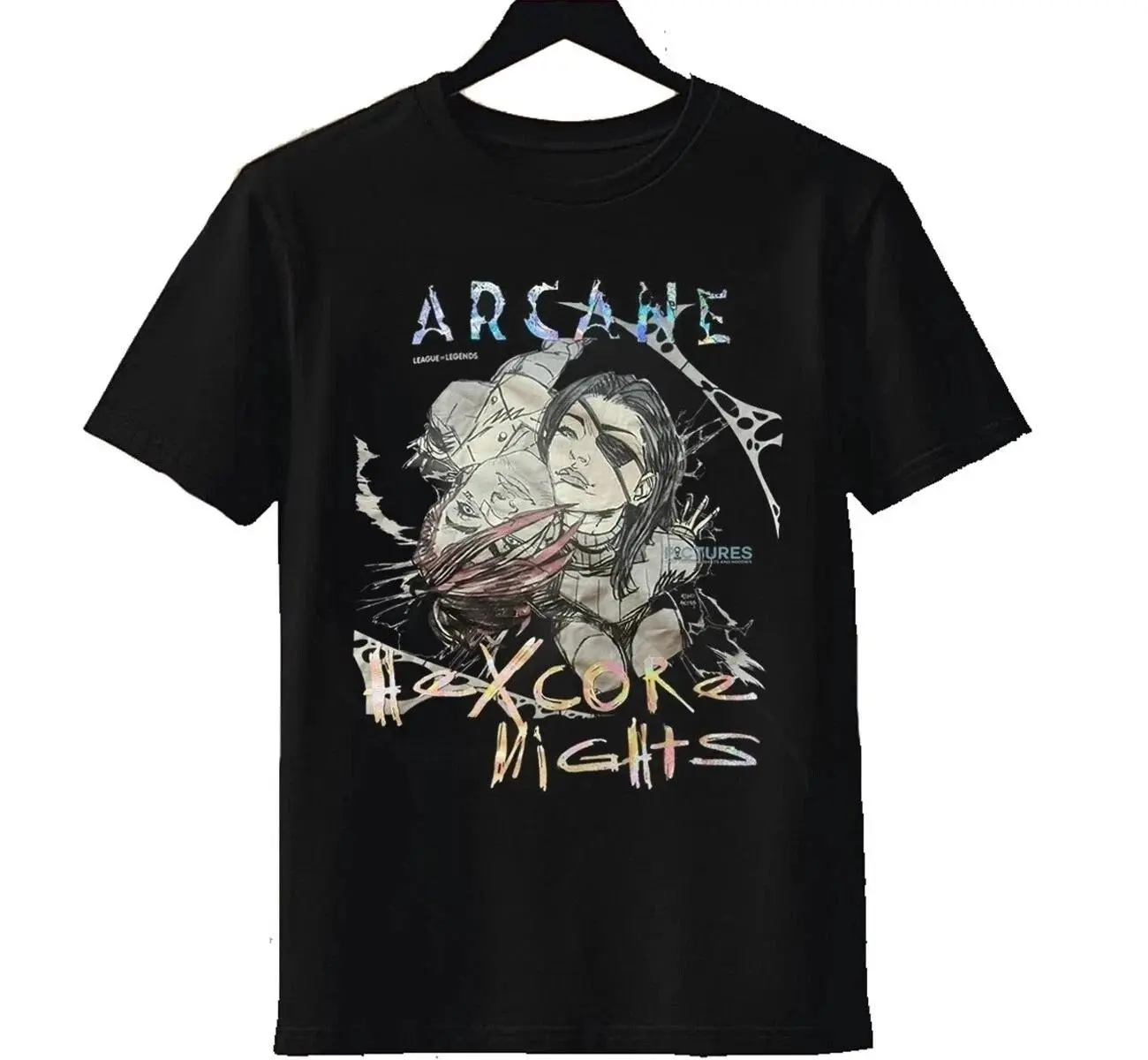 Jinx Arcane Explosive Style Graphic T-Shirt, League of Legends Vintage Tee, Gaming Fan Shirt T072408