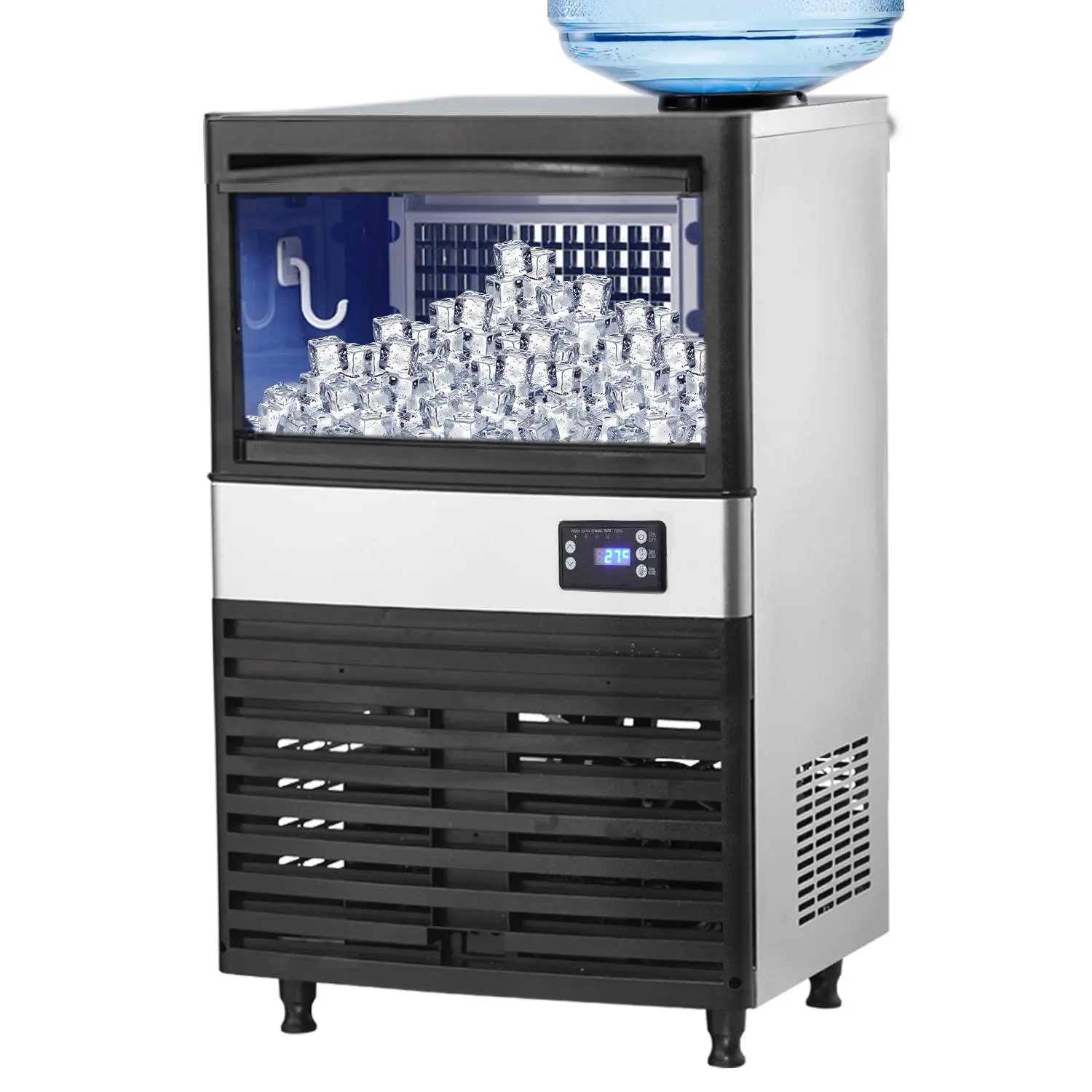 High-Efficiency Commercial Ice Maker Machine – 130-150lbs/24H, 12kg Storage Bin, Fast 5-15min Ice Production, Self-Cleaning Freestanding/Undercounter For Restaurant, Coffee Shop