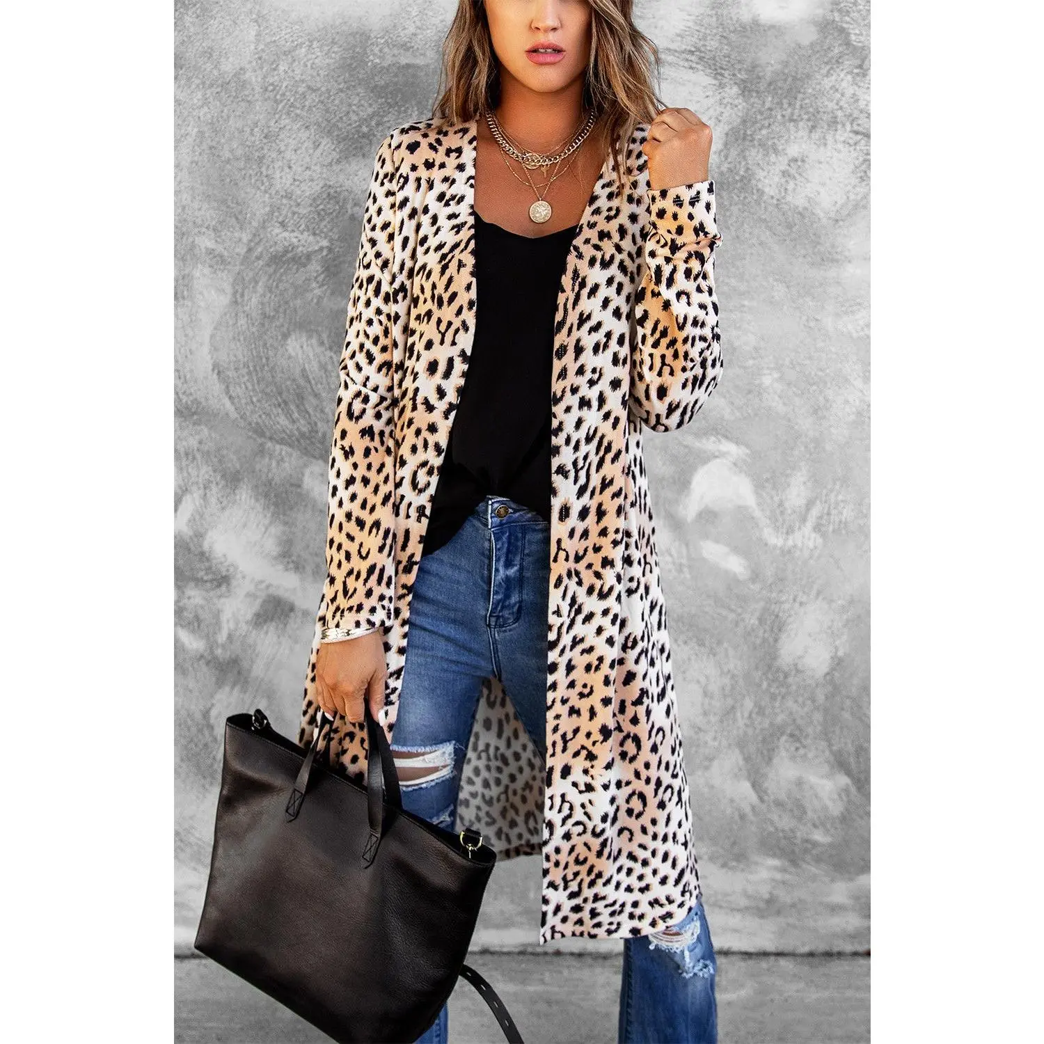 Leopard Open Front Duster Cardigan | 2 Colors |