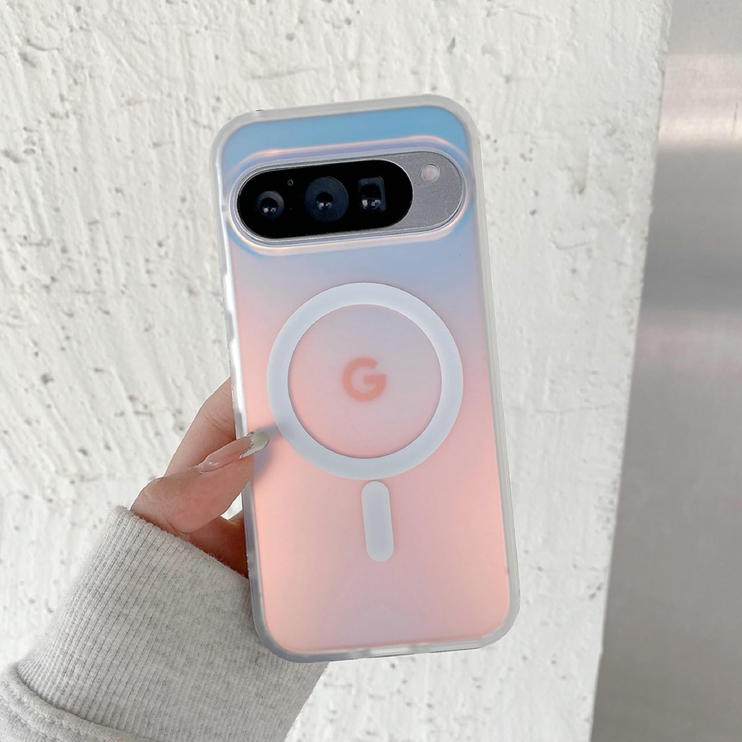 HISTORYOO Magnetic Case for Google Pixel 10/9/8 Magnetic Iridescent Armor Shield Shockproof Protective Full Series Compatible with MagSafe Holographic Iridescent Color Changing Effect Fashion Slim Cute Unique Matte Protective Hard TPU Phone Cover