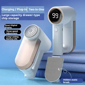 Fabric Shaver, Lint Remover Rechargeable, Electric Portable Sweater Defuzzer with 3 Speeds, Digital LED Display to Remove Pilling for Clothes, Furniture, Sweater, Couch, Blanket