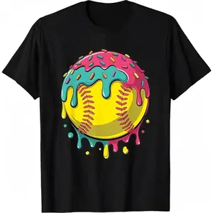 Softball Shirt Teen Girls Softball Stuff Softball Drip Girls Summer Casual Shortsleeve Cotton T-Shirt